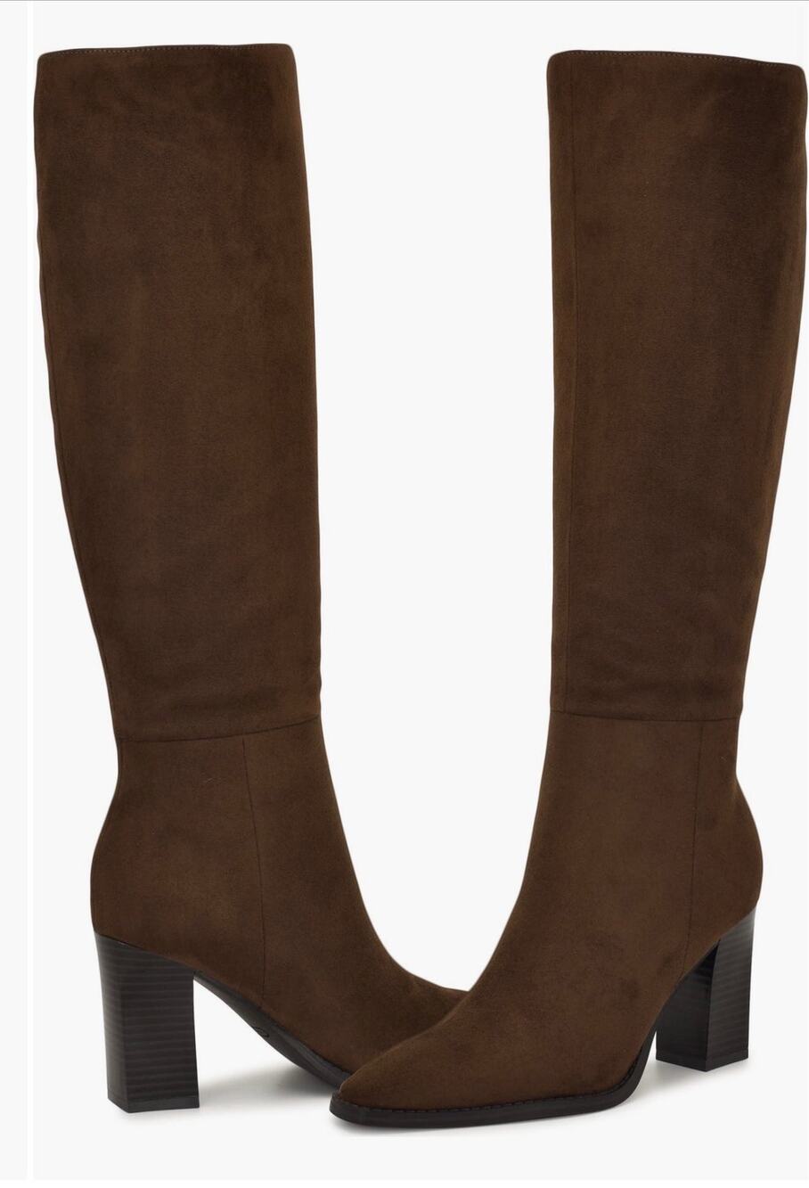 Nine West Zeran Knee High Boot brown suede sz 9.5 nwot Faux leather suede